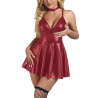 Subblime - 955403 Robe À Bretelles En Cuir Bordeaux L/Xl